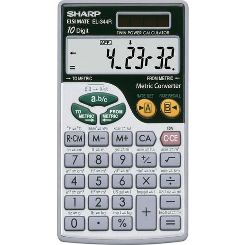 Sharp Electronics EL-344RB 10-Digit Handheld Calculator