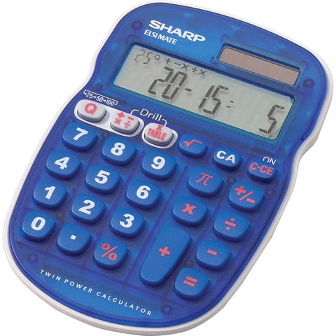 Sharp Electronics EL-S25B-BL 10-Digit Handheld Math Quiz Calculator