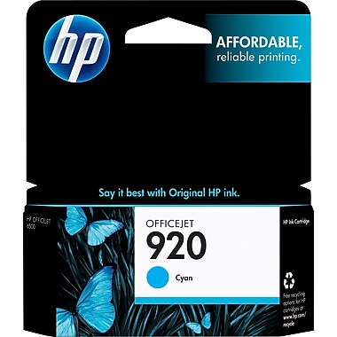 HP 920 (CH634AN) Cyan Original Ink Cartridge (300 Yield)